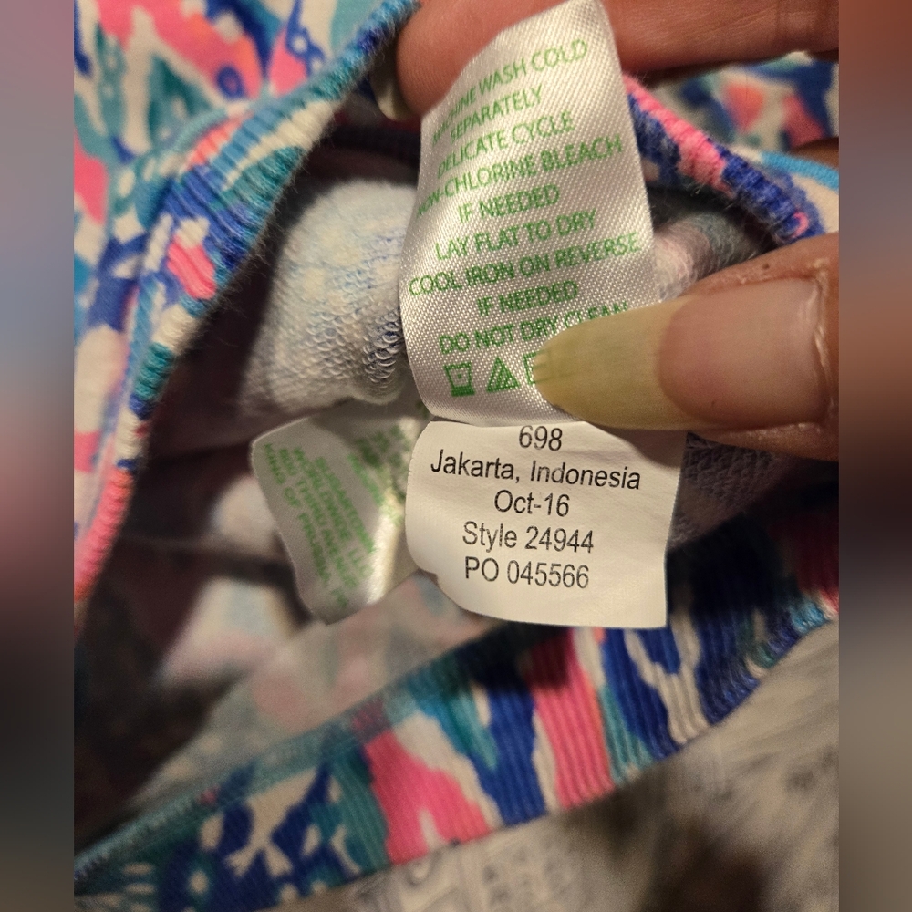 EUC Girl's Lily Pulitzer Pink/Blue/White Long Sleeve Top Size L (8-10) - Picture 7 of 12